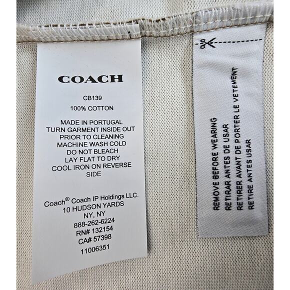 COACH Printed Dress Brown Yellow Cotton Made in Portugal MSRP $350 Womens XXL - Picture 6 of 8